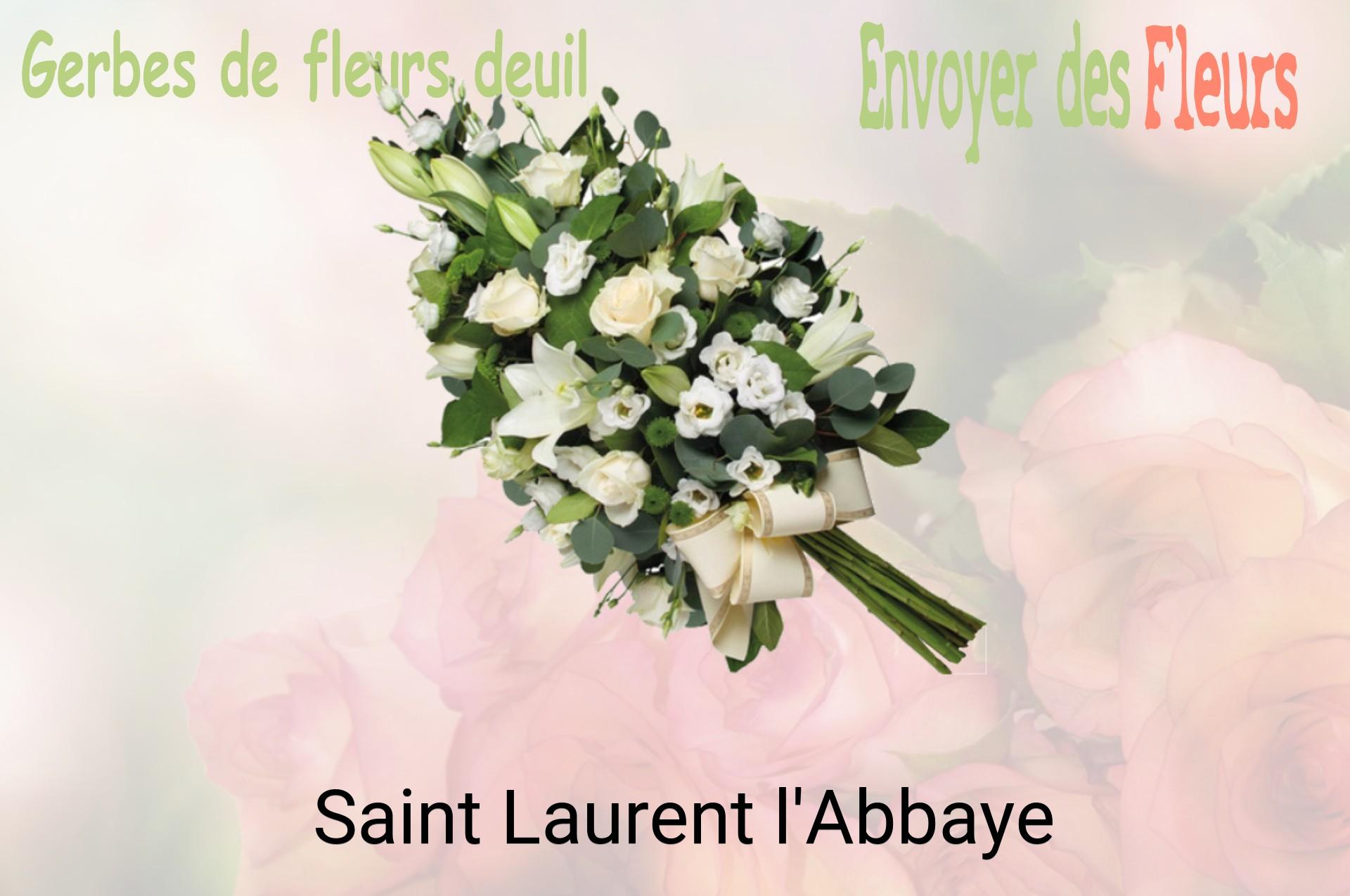 Gerbe de fleurs de deuil livrée à Saint-Laurent-l'Abbaye